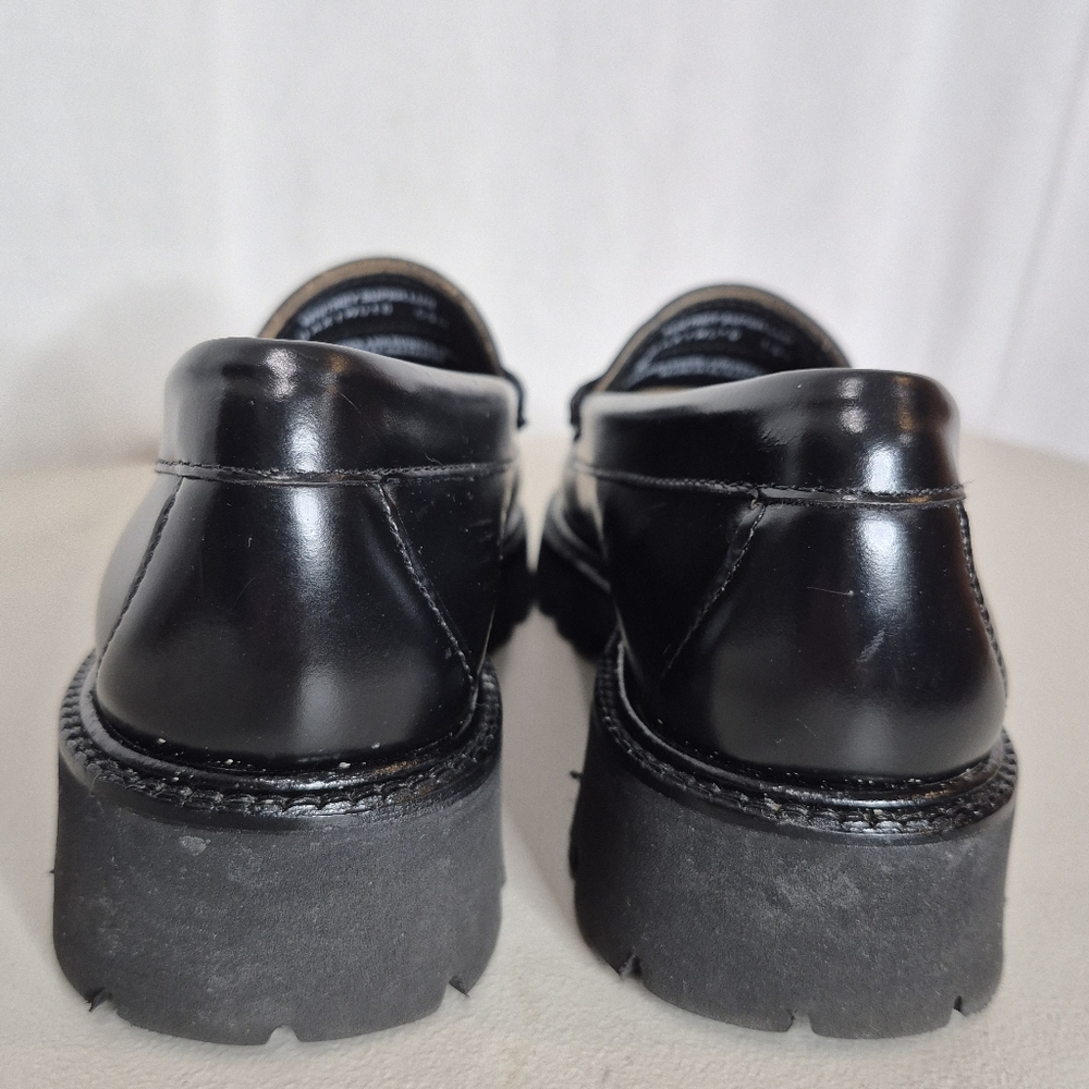 G.H Bass Women's Whitney Super Lug Weejuns Penny Loafer Black Leather - Size 6.5 - Picture 7 of 16